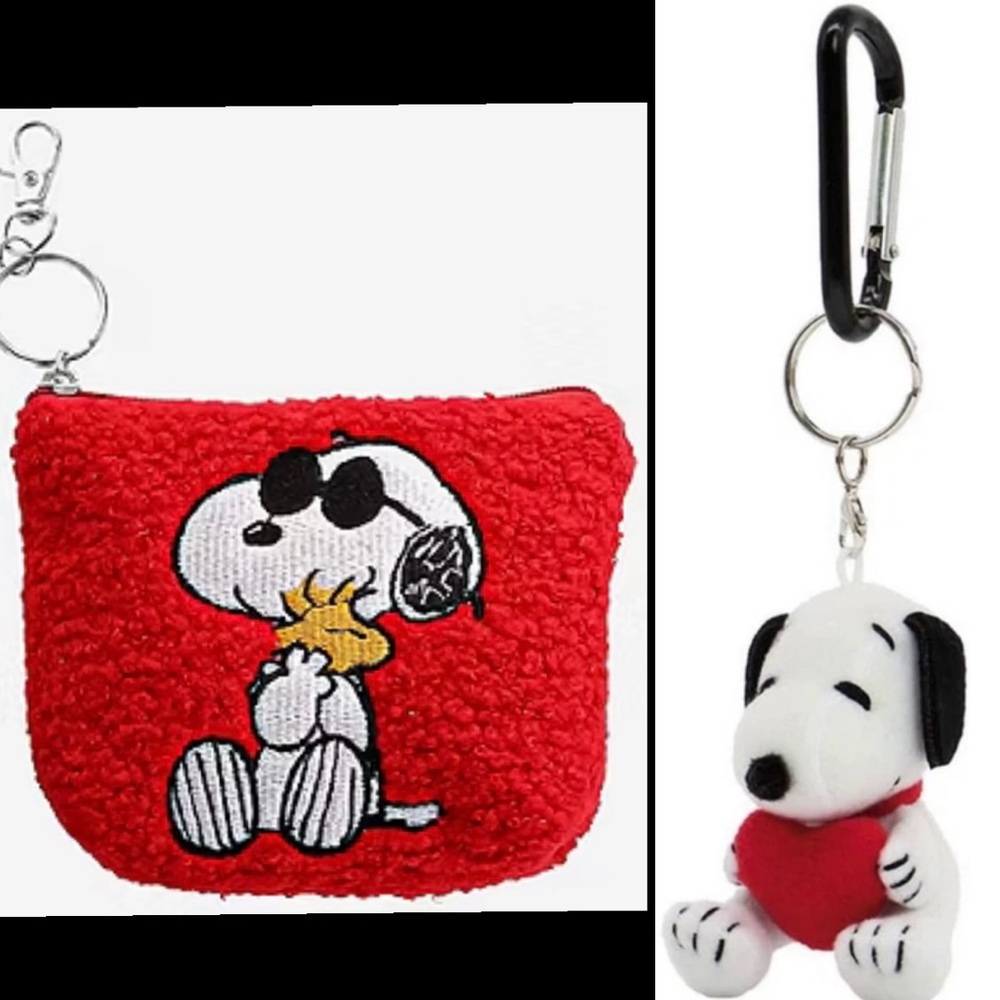 Peanuts Snoopy coin purse / pouch and plush keychain / NEW with tags /cross post